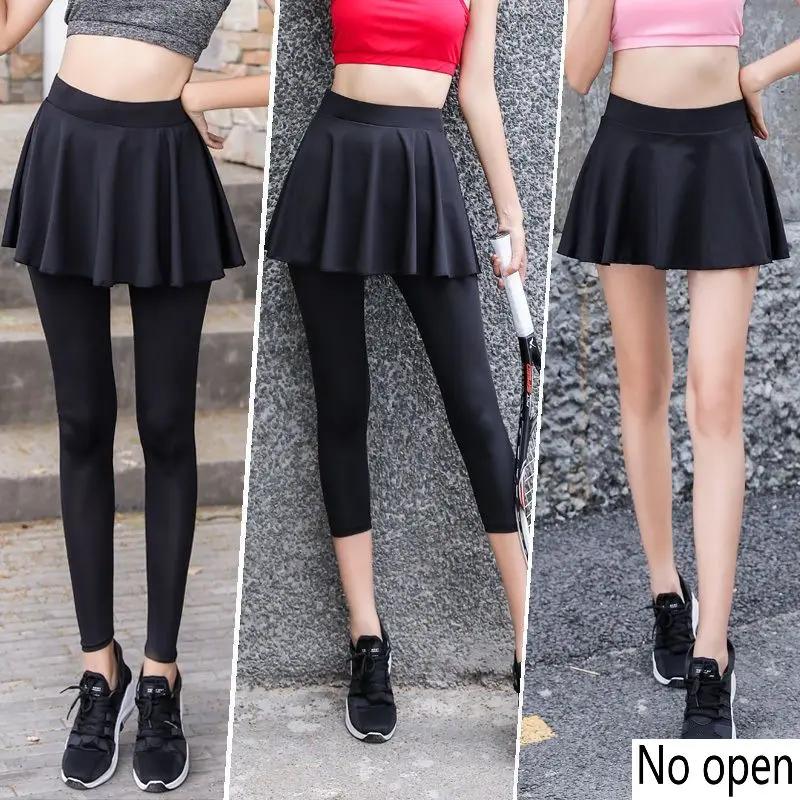Yoga Pantskirt Fake Two-Piece Skirts High Elastic Quick-Drying Breathable plus Size Dance Fitness Exercise Skort Run